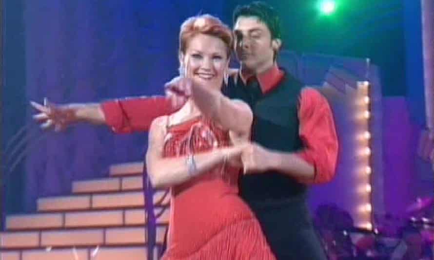 Pauline Hanson and Salvatore Vecchio bust out a groove during Dancing with the Stars in November 2004.