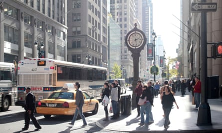 A Manhattan street corner, New York, USA