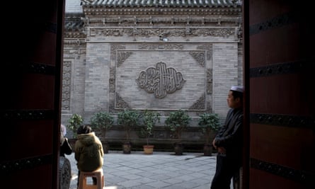 A courtyard inside the Xiaopiyuan Street Mosque.