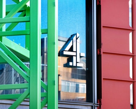 The Channel 4 logo at the broadcaster’s headquarters in central London