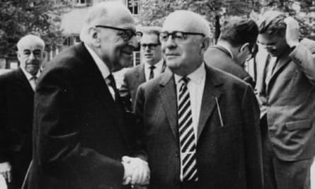 Philosophers Max Horkheimer, front left and Theodor Adorno, front right.