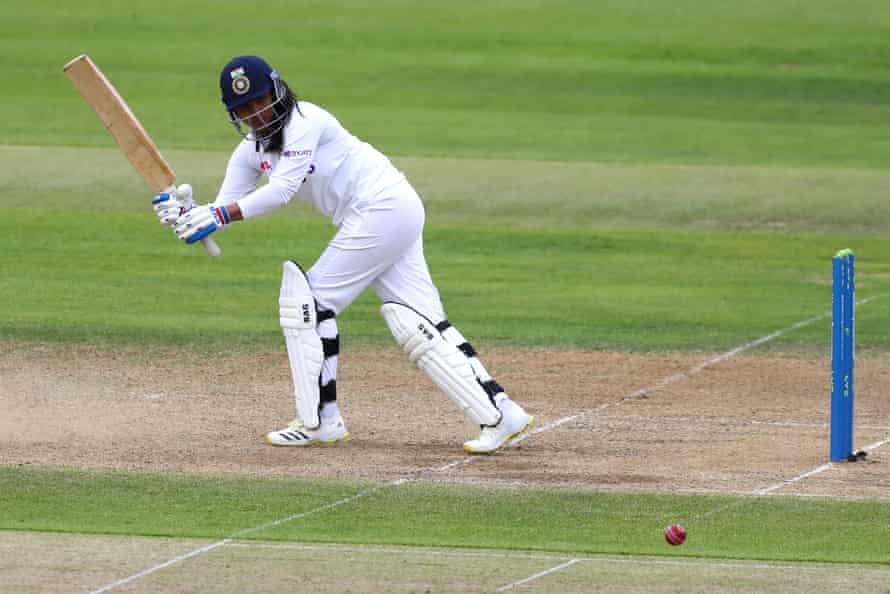 Sneh Rana bats against England at Bristol