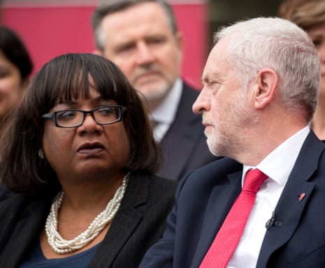 Diane Abbott and Jeremy Corbyn at a Labour event in 2017.