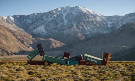 A painful reminder of footprints … Matt Johnson’s shipping containers.