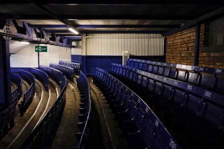Empty seats in the lower Bullens Road Stand