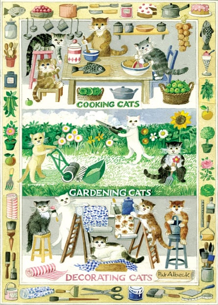 The cats tea towel designed by Pat Albeck for the National Trust in 1990
