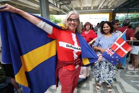 Ulla Bennett awaits the opening of Ikea.