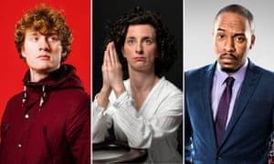 Comedians James Acaster, Felicity Ward and Dane Baptiste.