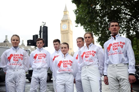 Jockeys including Hollie Doyle and Oisin Murphy show their support for the strike