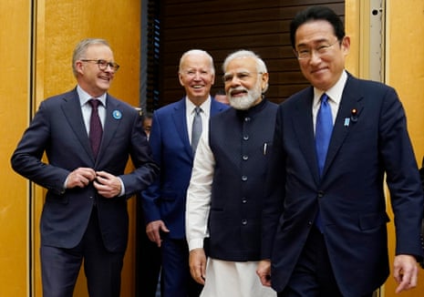 Australian Prime Minister Anthony Albanese, U.S. President Joe Biden, Indian Prime Minister Narendra Modi and Japanese Prime Minister Fumio Kishida at the last Quad leaders meeting in May 2022