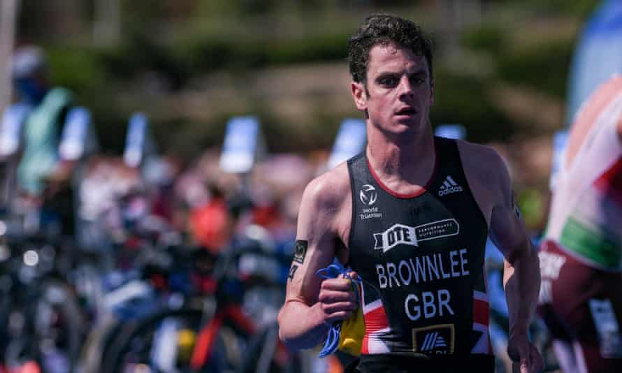 Jonathan Brownlee of Great Britain aft aquatics conception during World Triathlon Cup Arzachena 2021 connected May 29, 2021 successful Arzachena, Italy. (Photo by Emanuele Perrone/Getty Images)
