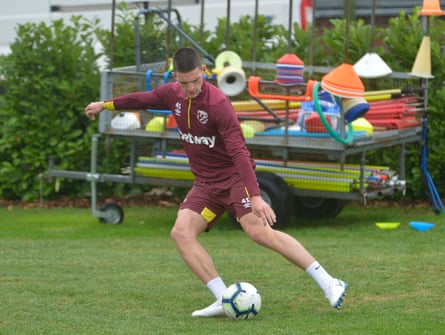 Declan Rice at West Ham training in August 2018