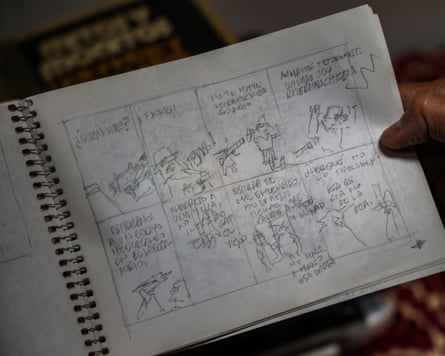 A sketch book of cartoons