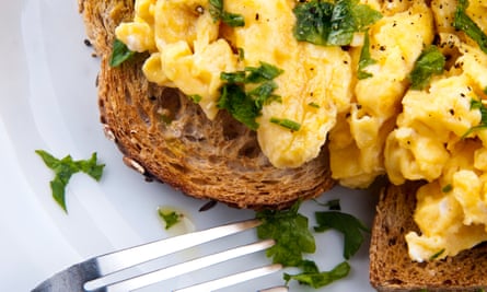 Scrambled eggs on toast – no!
