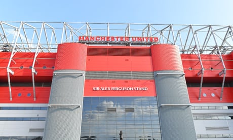 A view outside Manchester United’s Old Trafford stadium.