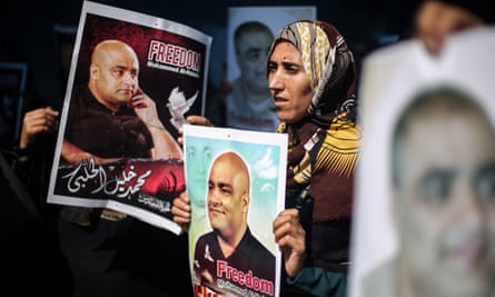 Supporters of Mohammed El Halabi in Gaza
