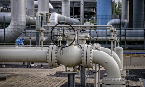 Pipes of the Reckrod gas compressor plant near Eiterfeld, central Germany.