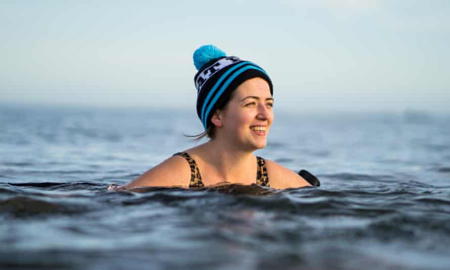 Woman in cold water
