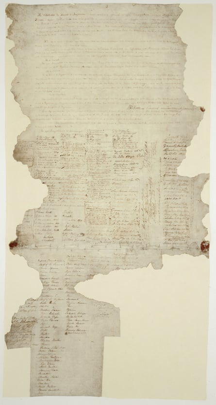 The Waitangi Sheet of the Treaty of Waitangi, signed between the British Crown and various Māori chiefs in 1840