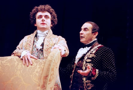 Michael Sheen as Mozart and David Suchet as Salieri in Amadeus at the Old Vic.