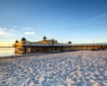 Bathhouse in Varberg at sunset