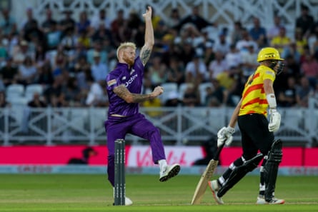 Ben Stokes bowls for Northern Superchargers against Trent Rockets in the Hundred.