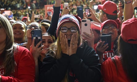 Trump supporters cheer during a rally in El Paso, Texas, on Monday.