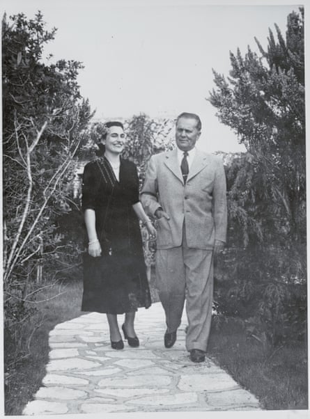 Josip Broz Tito and his wife, Jovanka Broz, on his 65th birthday.