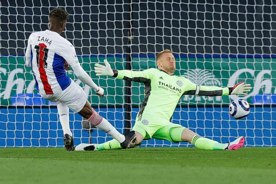 Wilfried Zaha fires Crystal Palace into the lead.