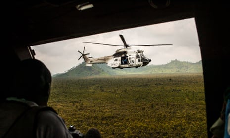 UN helicopter in Congo
