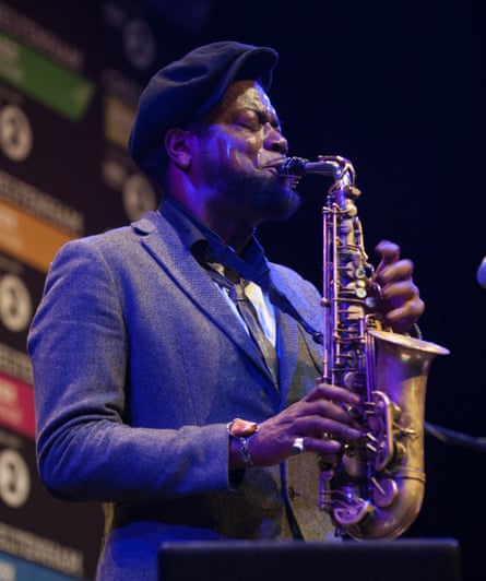 Soweto Kinch playing live in 2016.