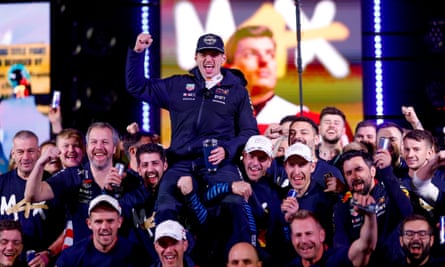 Red Bull and Max Verstappen celebrate in Las Vegas