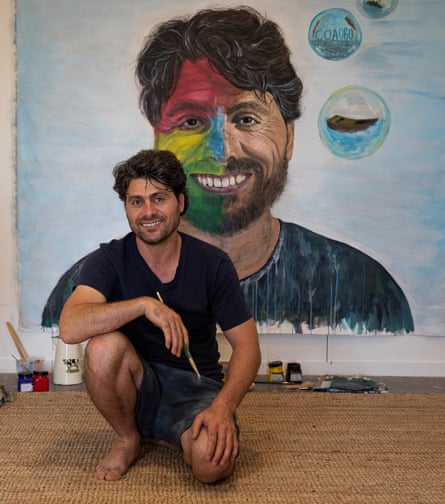 Farhad Bandesh with his entry into the 2022 Archibald prize