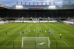 Newcastle United’s Joelinton scores their second goal from the penalty spot.