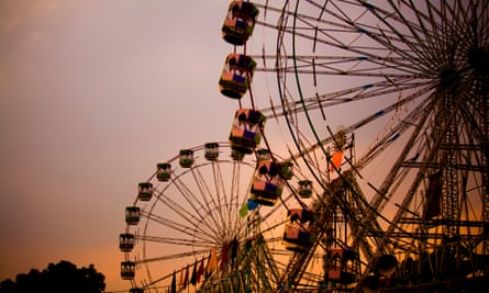 Ferris wheels at the Pushkar fair, Rajasthan, India.
