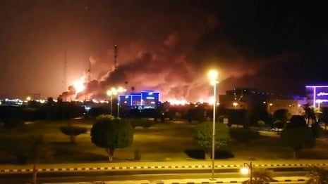 Saudi Arabia: major fire at world's largest oil refinery after attack – video