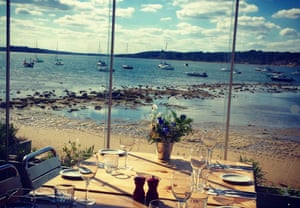 View of Poole harbour from Shell Bay Restaurant, Dorset