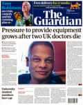Guardian front page, Monday 30 March 2020