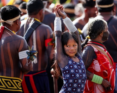 People take part in Acampamento Terra Livre (Free Land) protest to demand the demarcation of Indigenous lands and defend constitutional and cultural rights in Brasilia in April.