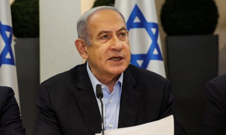 Benjamin Netanyahu convenes a cabinet meeting in Tel Aviv on 7 January