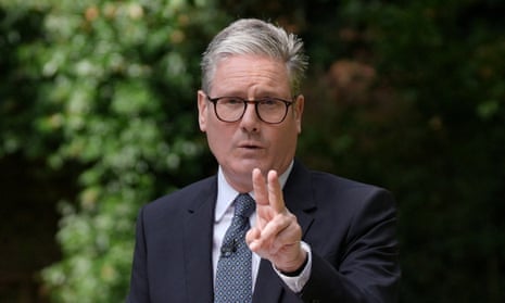 Keir Starmer at the Rose Garden at 10 Downing Street