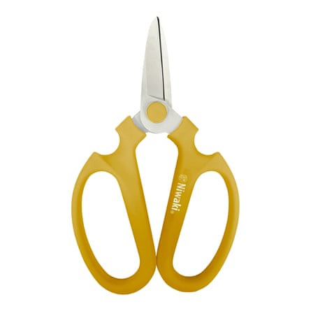 Scissors with curvy yellow handles