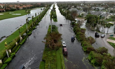 Drone footage from Florida, where Hurricane Ian has left a trail of destruction, shows widespread flooding of urban areas