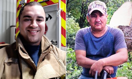 Jacob Sansom (L) and his uncle Maurice Cardinal were shot dead on a rural road in eastern Alberta, Canada in March 2020.