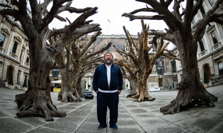 ‘Conceptual art humanised’: Ai Weiwei with his work Tree at the Royal Academy in September.
