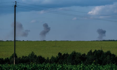 Smoke on the horizon in the border area.