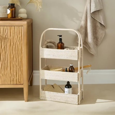 Dunelm The Edited Life Rattan White Wash Caddy