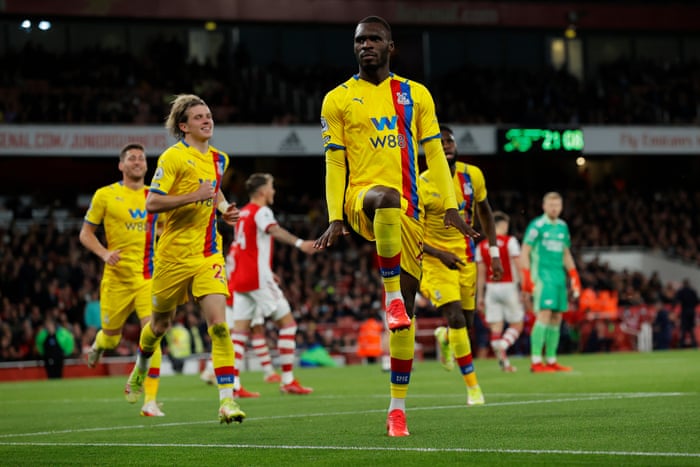 Crystal Palace’s Christian Benteke celebrates after scoring their equaliser.
