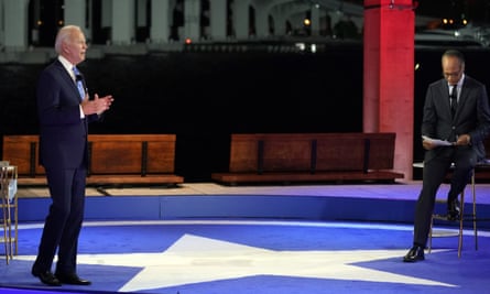 Joe Biden speaks at a NBC Town Hall at Pérez Art Museum in Florida on Monday.