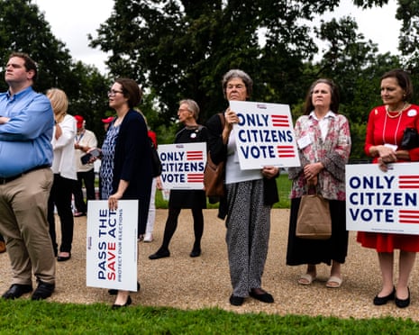 Election officials discussing the Save America Act